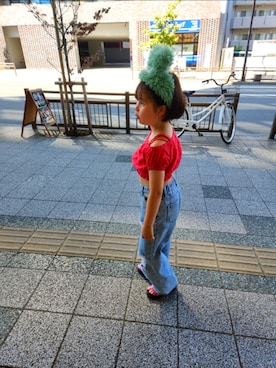 「GU（ジーユー）のアイテム」を使った、misumicoさん（キッズ・125cm）の夏コーディネート