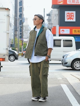 「WAIPER.inc（ワイパーインク）のアイテム（パンツ）」を使った、Leeさん（メンズ・174cm）の春コーディネート