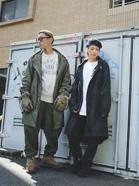 「ROTHCO（ロスコ）のアイテム（ハンチング/ベレー帽）」を使った、Leeさん（レディース・166cm）の秋コーディネート