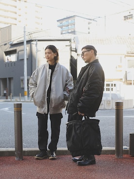 「アイテム（MA-1）」を使った、Leeさん（メンズ・174cm）の冬コーディネート