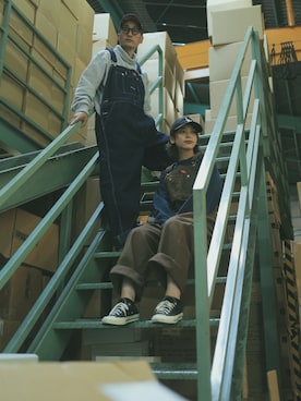 「WAIPER.inc（ワイパーインク）のアイテム（オールインワン・サロペット）」を使った、Leeさん（メンズ・174cm）の秋コーディネート