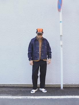 「WAIPER.inc（ワイパーインク）のアイテム（パンツ）」を使った、Leeさん（メンズ・174cm）の秋コーディネート
