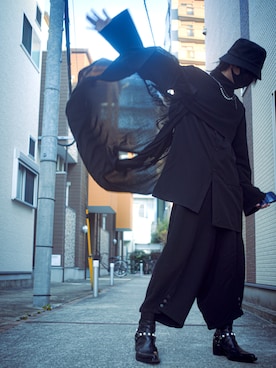「JOHN LAWRENCE SULLIVAN（ジョンローレンスサリバン）のアイテム（ブーツ）」を使った、K.A.Z.Uさん（メンズ・180cm）の冬コーディネート