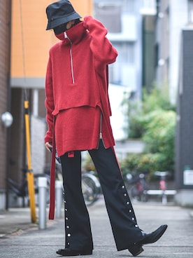 「JOHN LAWRENCE SULLIVAN（ジョンローレンスサリバン）のアイテム（ブーツ）」を使った、K.A.Z.Uさん（メンズ・180cm）の秋コーディネート