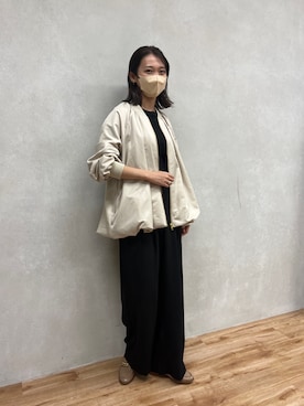 「Chez toi（シェトワ）のアイテム（ブルゾン）」を使った、いたみかなこさん（レディース・161cm）の秋コーディネート