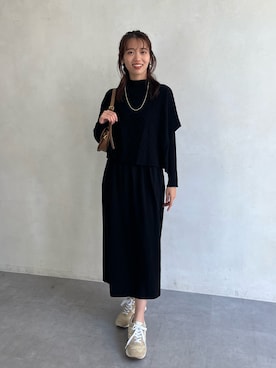 「Chez toi（シェトワ）のアイテム（アクセサリー）」を使った、いたみかなこさん（レディース・161cm）の秋コーディネート