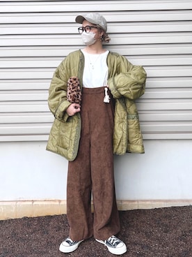 「antiqua（アンティカ）のアイテム（オールインワン・サロペット）」を使った、natsupooさん（レディース・167cm）の秋コーディネート