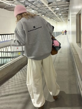 「アイテム（スウェット）」を使った、natsupooさん（レディース・168cm）の冬コーディネート