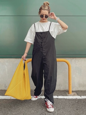 「antiqua（アンティカ）のアイテム（オールインワン・サロペット）」を使った、natsupooさん（レディース・167cm）の夏コーディネート