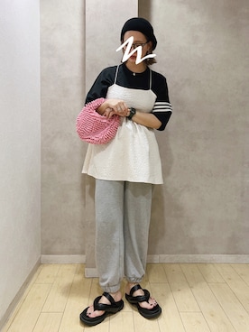 「sakishimatokyo（サキシマトーキョー）のアイテム（トップス）」を使った、natsupooさん（レディース・167cm）の夏コーディネート