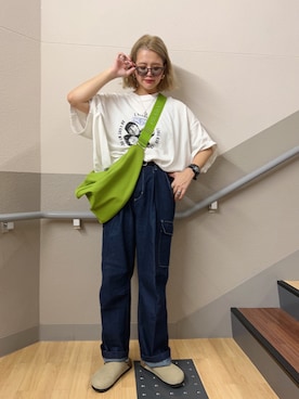 「CREARE -LINO-（クレアーレリノ）のアイテム（パンツ）」を使った、natsupooさん（レディース・167cm）の夏コーディネート
