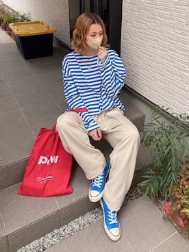 「THREE（スリー）のアイテム」を使った、natsupooさん（レディース・167cm）の春コーディネート