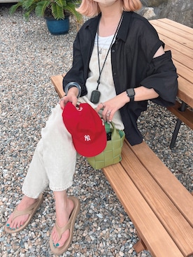 「HWG_5（エイチダブルゴー）のアイテム」を使った、natsupooさん（レディース・167cm）の夏コーディネート