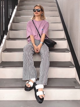 「PUBLUX（パブリュクス）のアイテム」を使った、natsupooさん（レディース・167cm）の夏コーディネート