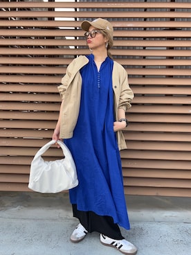 「GRL」｜「アイテム（ノーカラージャケット）」を使った、natsupooさん（レディース・167cm）の春コーディネート