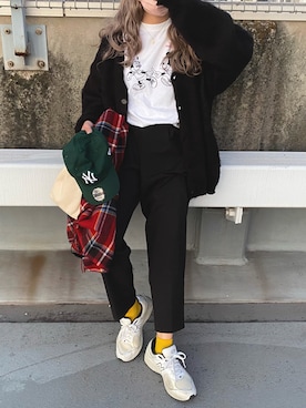 「newbalance2002」｜「アイテム（キャップ）」を使った、natsupooさん（レディース・167cm）の秋コーディネート