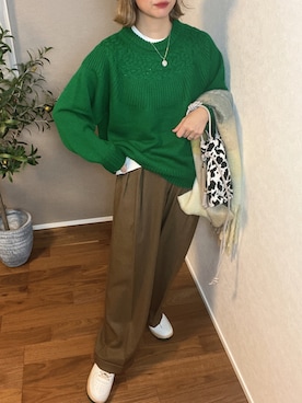 「ケーブルニット」｜natsupooさん（レディース・167cm）の秋コーディネート