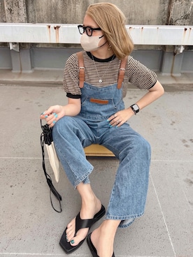 「JIL SANDER（ジルサンダー）の＜JIL SANDER+（ジル サンダー プラス）＞DRST ロゴ ポーチ ■■■（ショルダーバッグ）」を使った、natsupooさん（レディース・167cm）の夏コーディネート