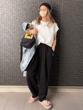「pr」｜「アイテム（トップス）」を使った、natsupooさん（レディース・167cm）の春コーディネート