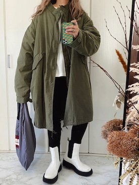 「WEGO（ウィゴー）のアイテム（モッズコート）」を使った、natsupooさん（レディース・167cm）の秋コーディネート