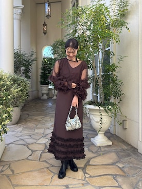 「アイテム（ワンピース/ドレス）」を使った、kusuda yoshikoさん（レディース・163cm）の秋コーディネート