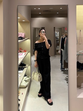 「アイテム（つなぎ/オールインワン）」を使った、kusuda yoshikoさん（レディース・163cm）の夏コーディネート