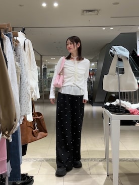 「mystic（ミスティック）のアイテム（ハンドバッグ）」を使った、kusuda yoshikoさん（レディース・163cm）の春コーディネート