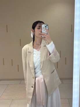 「mystic（ミスティック）のアイテム（テーラードジャケット）」を使った、kusuda yoshikoさん（レディース・163cm）の春コーディネート