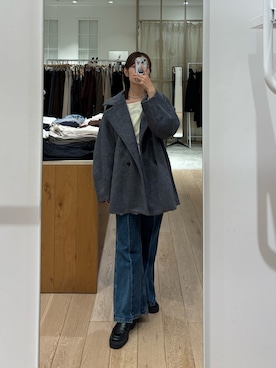 「アイテム（その他アウター）」を使った、kusuda yoshikoさん（レディース・163cm・20代）の秋コーディネート