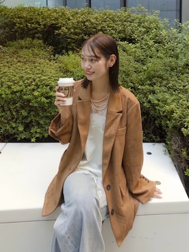 「アイテム（テーラードジャケット）」を使った、kusuda yoshikoさん（レディース・163cm・30代）の秋コーディネート