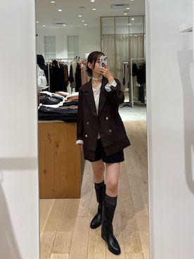「アイテム（テーラードジャケット）」を使った、kusuda yoshikoさん（レディース・163cm・20代）の秋コーディネート