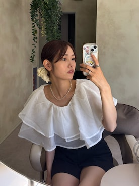 「アイテム（シュシュ）」を使った、kusuda yoshikoさん（レディース・163cm・30代）の夏コーディネート