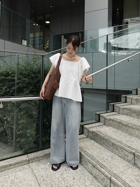 「韓国ファッション」｜kusuda yoshikoさん（レディース・163cm・30代）の夏コーディネート