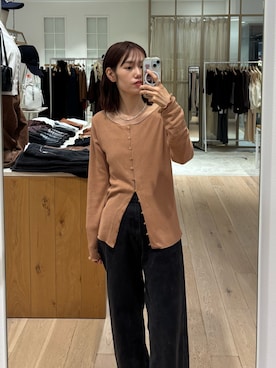 「mystic（ミスティック）のウェーブデニム（デニムパンツ）」を使った、kusuda yoshikoさん（レディース・163cm・30代）の秋コーディネート