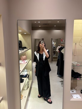 「アイテム（つなぎ/オールインワン）」を使った、kusuda yoshikoさん（レディース・163cm）の夏コーディネート