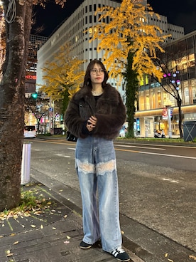 「ファーコート」｜「アイテム（その他アウター）」を使った、kusuda yoshikoさん（レディース・163cm）の冬コーディネート