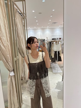 「アイテム（その他トップス）」を使った、kusuda yoshikoさん（レディース・163cm）の夏コーディネート