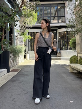 「アイテム（ベスト）」を使った、kusuda yoshikoさん（レディース・163cm）の夏コーディネート
