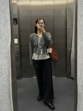 「アイテム（Tシャツ/カットソー）」を使った、kusuda yoshikoさん（レディース・163cm・30代）の秋コーディネート