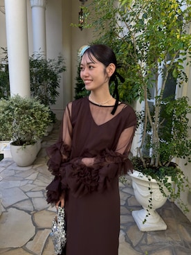 「アイテム（ワンピース）」を使った、kusuda yoshikoさん（レディース・163cm・30代）の秋コーディネート