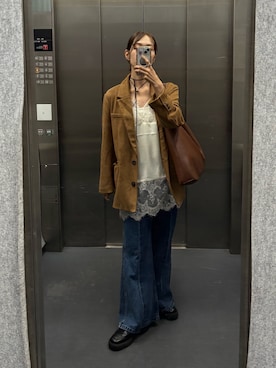 「アイテム（テーラードジャケット）」を使った、kusuda yoshikoさん（レディース・163cm・30代）の秋コーディネート