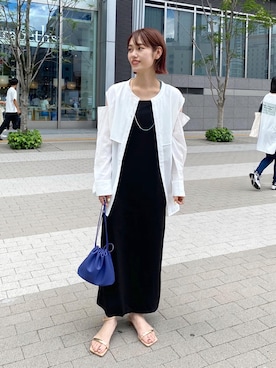 kusuda yoshikoさんの「レイヤードストラップキャミワンピース【サイズ展開あり/結婚式/オケージョンスタイル】」を使ったコーディネート