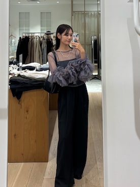 「アイテム（キャミソール）」を使った、kusuda yoshikoさん（レディース・163cm）の秋コーディネート