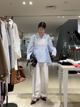 「mystic（ミスティック）のアイテム（トートバッグ）」を使った、kusuda yoshikoさん（レディース・163cm）の春コーディネート