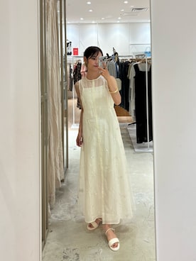 「アイテム（ワンピース）」を使った、kusuda yoshikoさん（レディース・163cm）の夏コーディネート