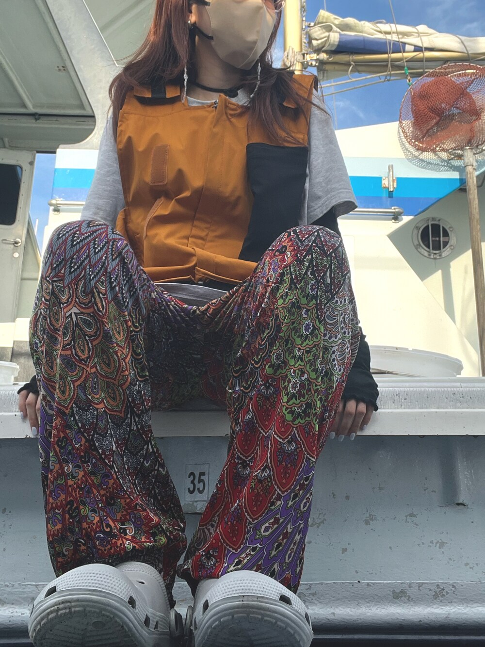 「summer、ootd、アウトドアスタイル、ワークマン女子、カラフル、プチプラ、夏コーデ、夏」｜「workmangirlのアイテム（ジャケット/アウター、イエロー系）」を使った、らいだーさん（レディース・156cm）の夏コーディネートの1枚目の写真