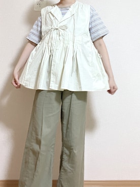「ニコアンド」｜「アイテム（その他トップス）」を使った、たまごさん（レディース・166cm）の夏コーディネート