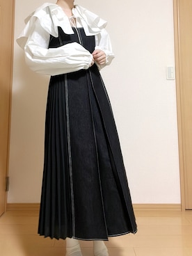「grove（グローブ）のアイテム（ジャンパースカート）」を使った、たまごさん（レディース・166cm）の夏コーディネート