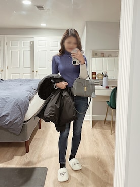 「CELINE」｜「アイテム（ダウンジャケット/コート）」を使った、yumiさん（レディース・163cm）の冬コーディネート