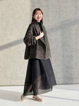「LE TALON（ルタロン）のアイテム（ブーツ）」を使った、hazuさん（レディース・156cm）の冬コーディネート